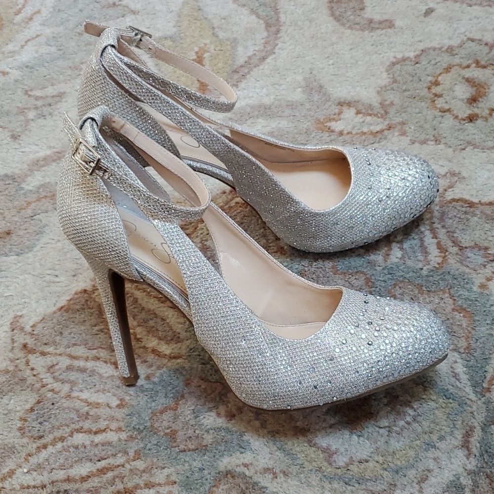 Jessica Simpson Luv me sparkle glitter tall pumps